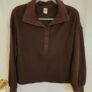 Auden Brown Waffle Knit Top